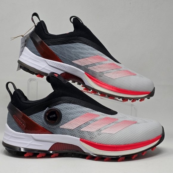 adidas Adizero ZG BOA Spikeless Golf Shoes White Red IH9896 Men's Size 8.5 New - Picture 2 of 13